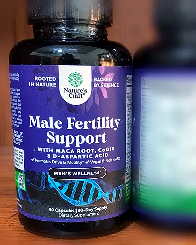 Male Fertility Support with Maca Root, CoQ10 & D-Aspartic Acid by Nature's Craft